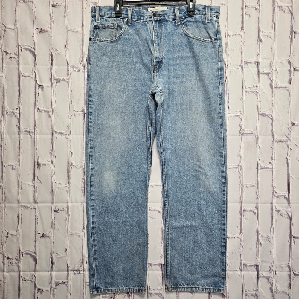 Y2K Levi Strauss Signature Men Regular Fit Straight Leg Jeans 38x32 Light Wash